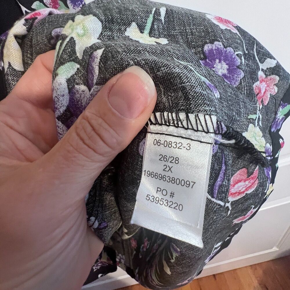 Only Necessities Cotton Blend floral print dress sz 2X pockets comfortable light - Picture 10 of 12